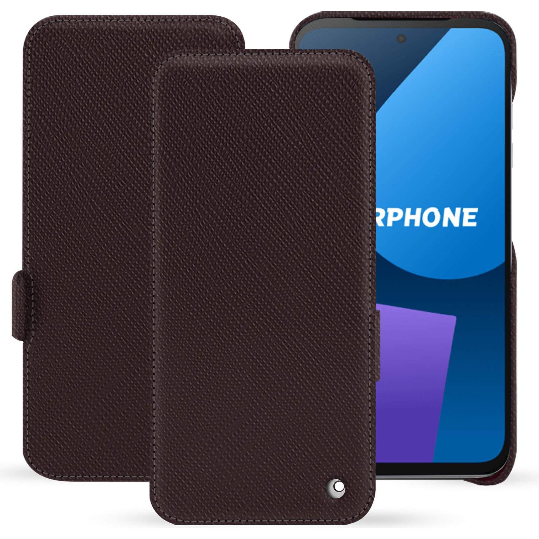 Noreve Lederschutzhülle horizontal (OnePlus 5), Smartphone Hülle, Braun
