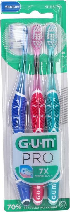 Actual product image GUM Pro Toothbrush Medium Trio Pack (Medium, 3x)