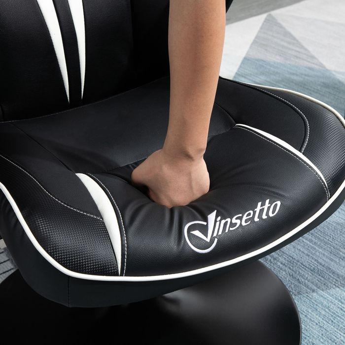 Actual product image Swisshandel24 Gaming chair ergonomic with rocking function steel black+white