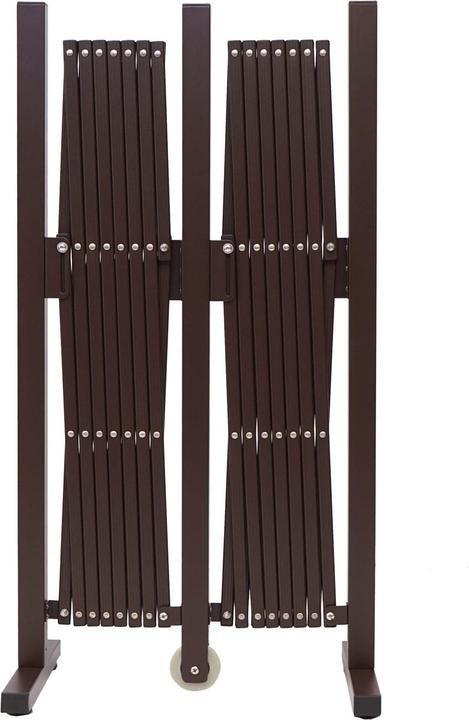 Image du produit Swisshandel24 Barrière, garde-barrière, séparateur de clôture à ciseaux, aluminium extensible, marron - hauteur (31 cm)