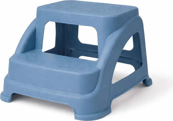 Mojawo Zweistufiger Tritthocker Trittstufe Hocker Kunststoff Blau rutschfest
