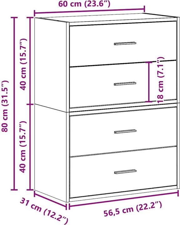 Produktbild vidaXL Lynne (60 x 31 x 40 cm)