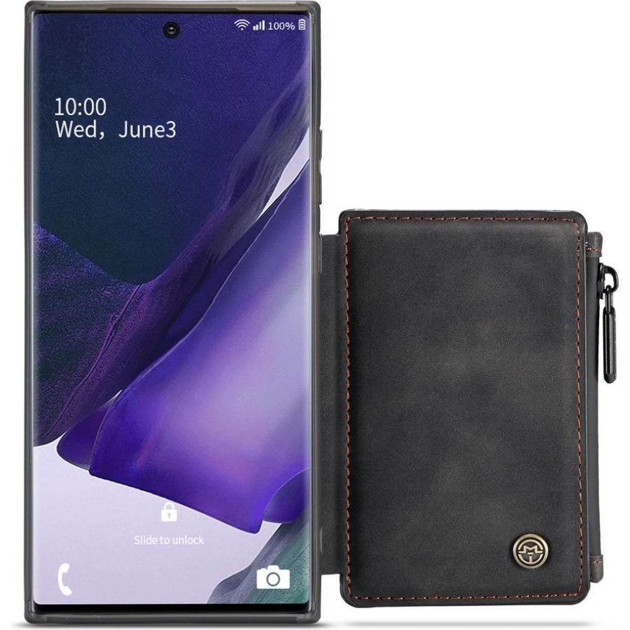 Caseme Samsung Galaxy Note20 Ultra Leder Case Karten Hülle Etui (Samsung Galaxy Note 20 Ultra), Smartphone Hülle, Schwar...