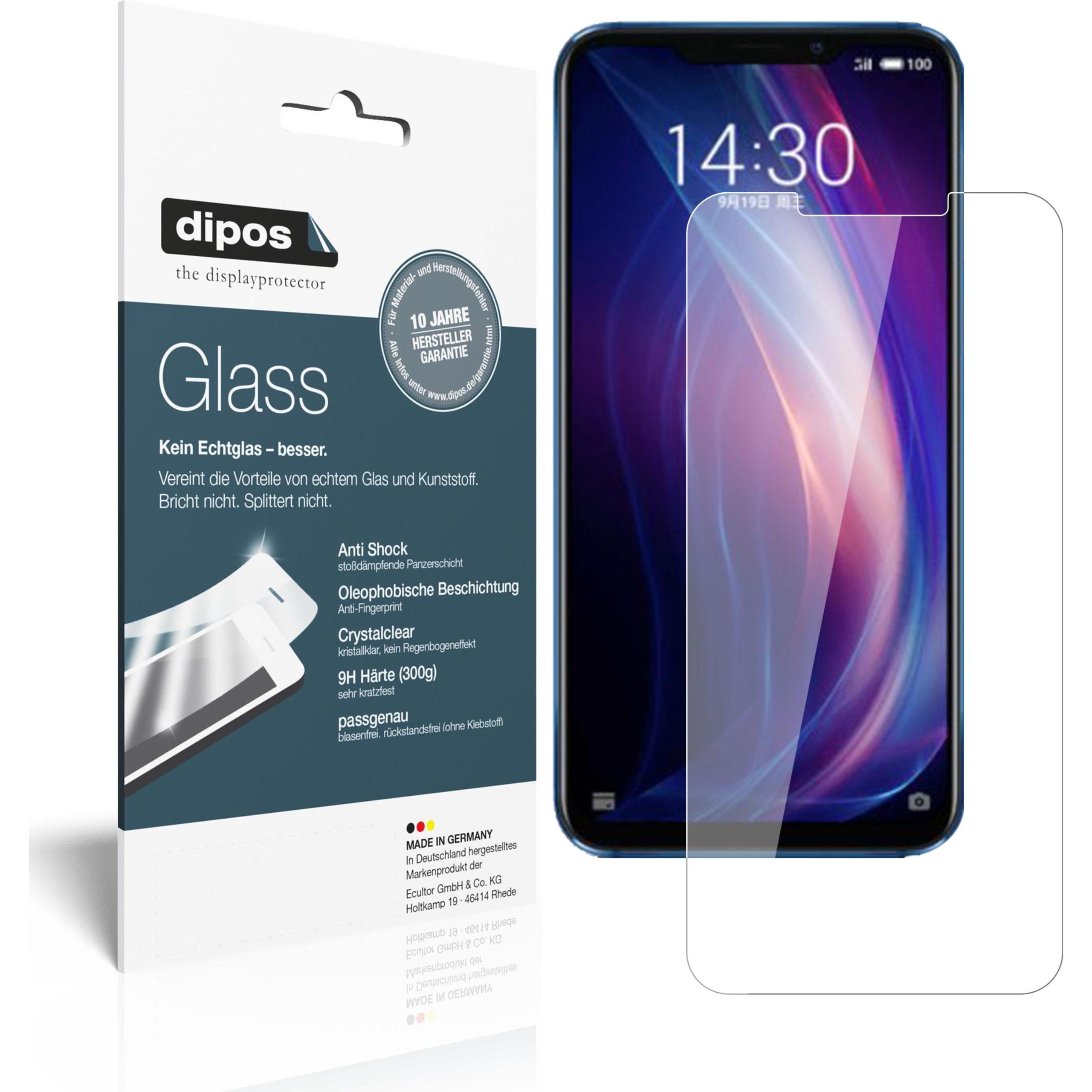 Dipos Displayschutz Anti-Shock (2 Stück, Meizu X8), Smartphone Schutzfolie, Transparent