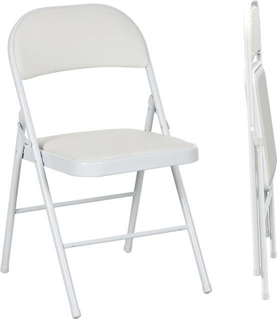 Immagine prodotto Swisshandel24 Klappstuhl Klappbar Campingstuhl mit Gepolsteter Rückenlehne für Gäste, Weiss