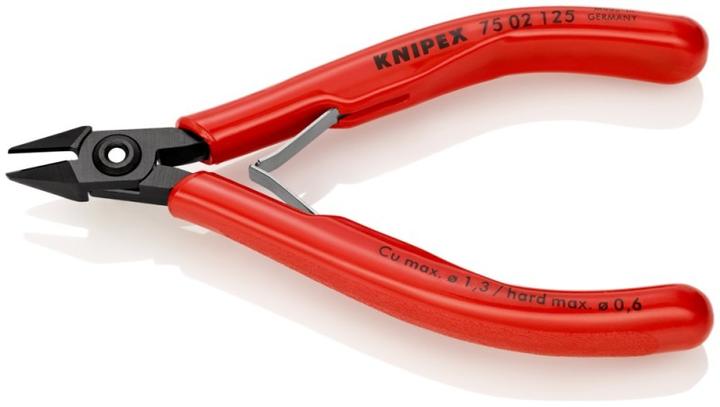 Actual product image Primium PRIM 7502125SB Knipex electronic side cutters slim bevel and spring (125 mm)