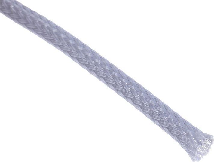 Produktbild RS PRO Kabelschlauch Grau PET für Kabel-Ø 3mm bis 10mm, Länge 5m Umflochtener Dehnbar (Kabelschlauch, 500 cm)