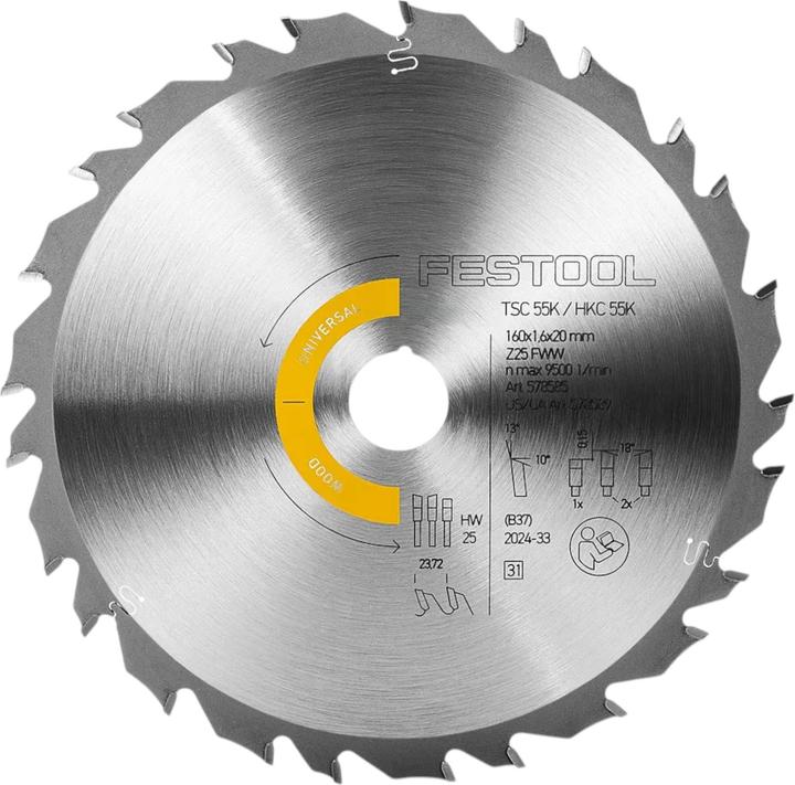 Actual product image Festool Wood Universal HW 160x1,6x20 Kreissägeblatt