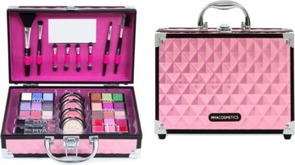Produktbild MYA Cosmetics Mya Travel Bon Voyage Pink/Black Maletin 24 Sombras + 3 Colorete + Iluminador
