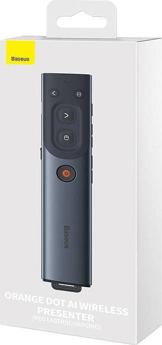 Immagine prodotto Baseus Orange Dot Telecomando multifunzione per presentazioni, con puntatore laser rosso - grigio
