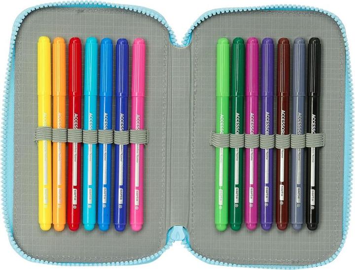 Produktbild Paw Patrol Doppel-Federtasche The Pups rule Blau 12.5 x 19.5 x 4 cm 28 Stücke