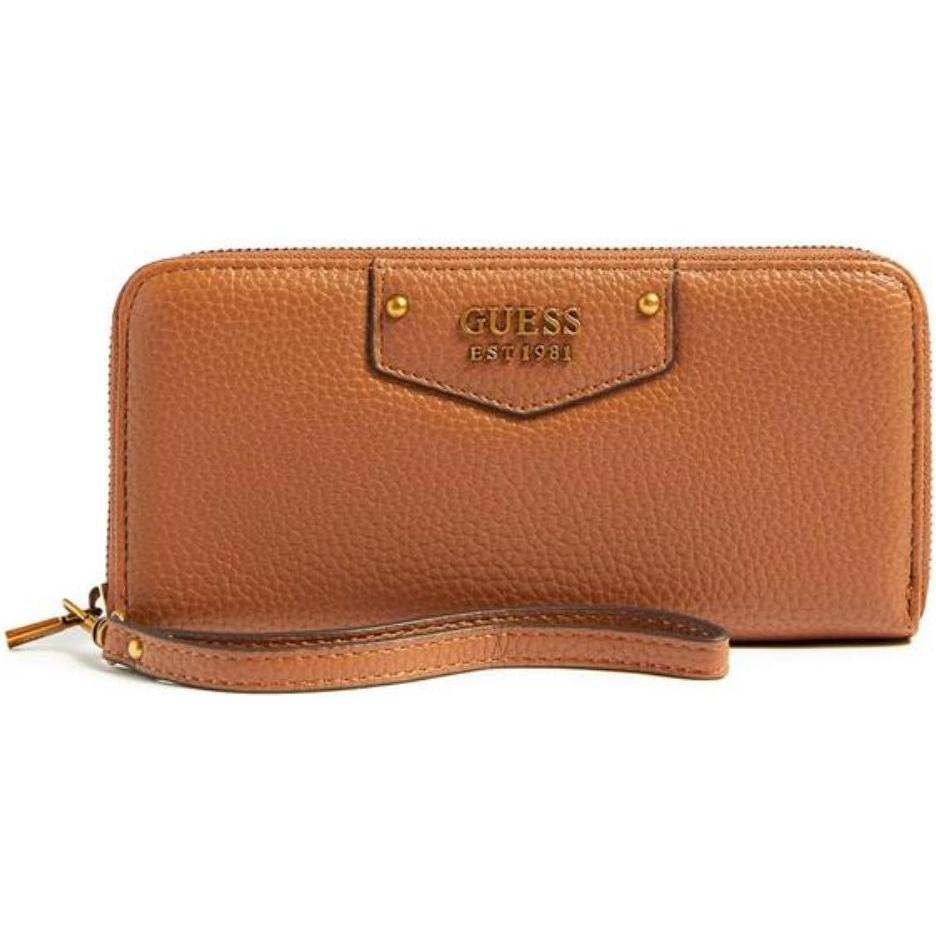 Guess, Donne, Portafoglio, Textile Wallet, SLG Large Zip, SWEVB839046CAR, Brown, For Wom, Marrone