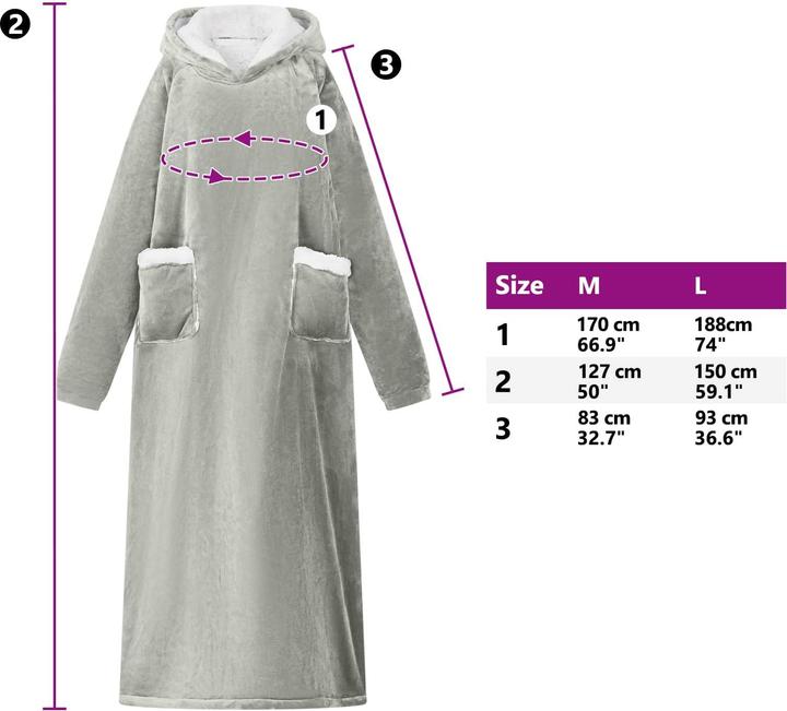 Immagine prodotto vidaXL Decken-Hoodie (188 x 150 cm)