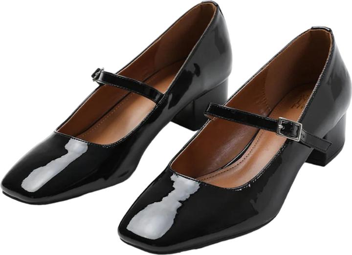 Actual product image Where's That From Womens/Ladies Oslo Single Strap Square Toe Low Block Heel Court Shoes (39)