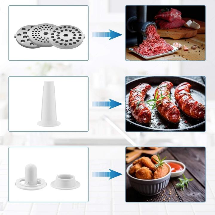 Actual product image Coocheer Moulin à viande électrique multifonction, 2000 W, 3 disques perforés, accessoires à biscuits