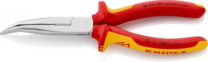 Actual product image Knipex Snipe Nose Side Cutting Pliers (Stork Beak Pliers) 26 26 200 SB (220 mm)