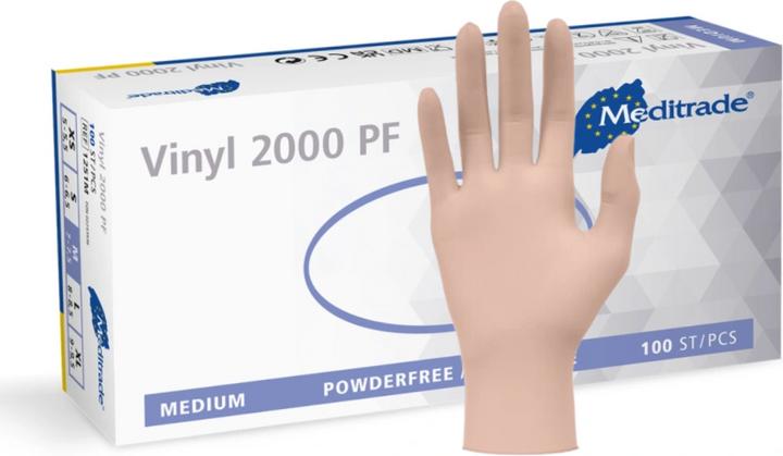 Actual product image Meditrade Vinyl 2000 PF Examination Gloves powder free (M)