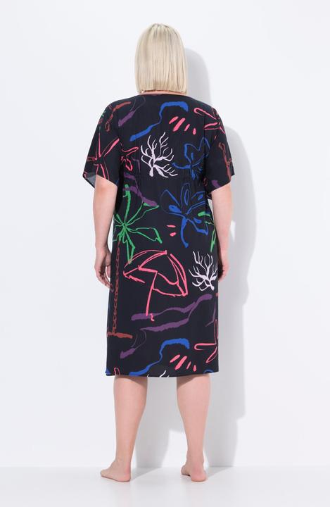 Produktbild Ulla Popken Kaftan, Strandmuster, V-Ausschnitt, Halbarm (42, 44, 46, 48)