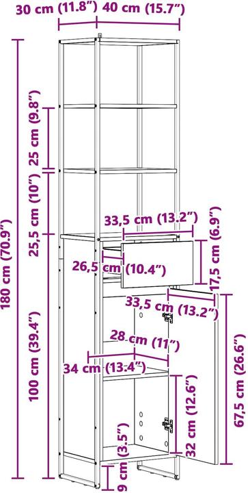Actual product image vidaXL Schrank Organizer