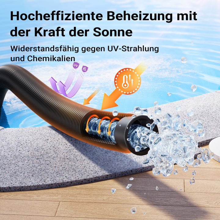 Produktbild Wiltec Poolschlauch 9 m ⌀32 mm Solarschlauch mit Muffe Schwimmbadschlauch