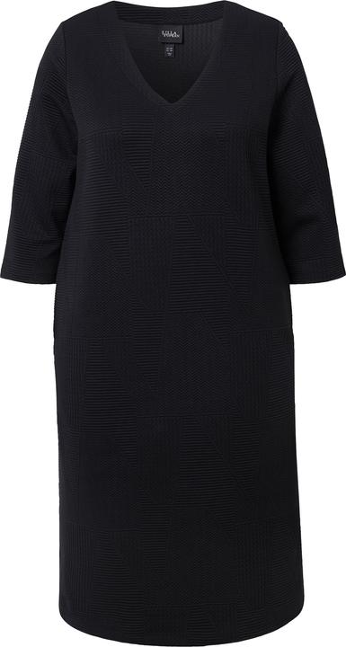 Produktbild Ulla Popken Sweat-Midikleid, A-Linie, V-Ausschnitt, 3/4-Arm (62)