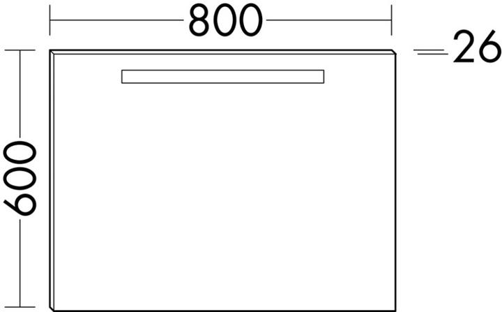 Actual product image burgbad Eqio miroir lumineux avec éclairage LED horizontal, 800x26x600mm, SIGP080PN258, SIGP080PN258 (80 x 60 cm)