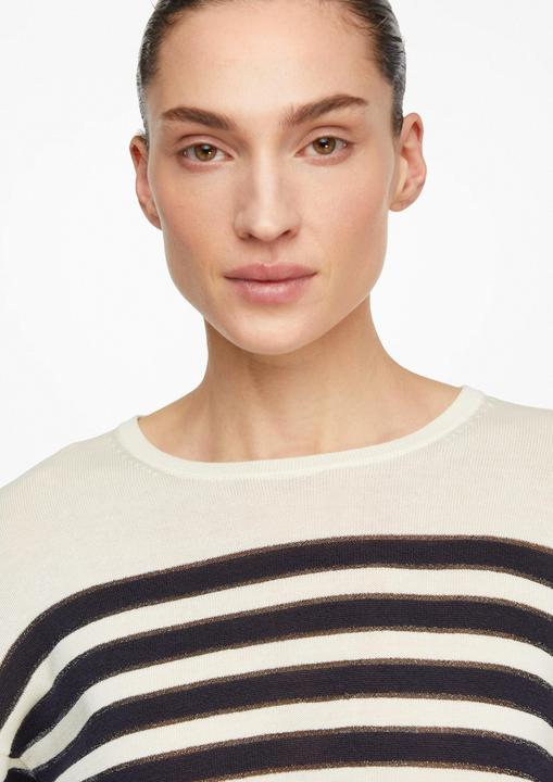 Actual product image Comma Strickpullover Gestreifter Feinstrickpullover mit dezentem Glitzergarn (L)