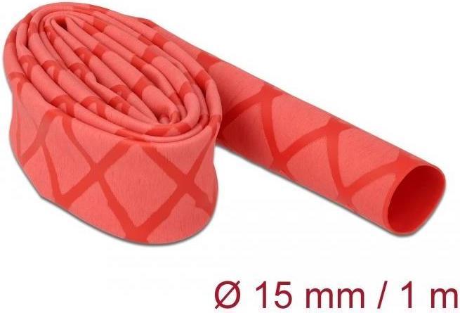 Produktbild Delock Schrumpfschlauch X-Muster rutschfest 1 m x 15 mm rot (1 x)