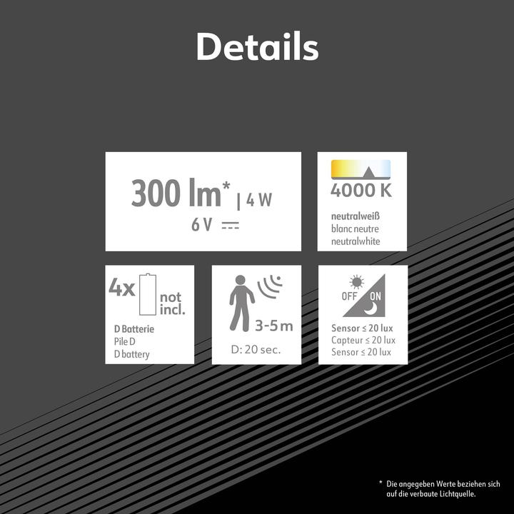 Image du produit Müller Licht Müller-Licht Plaza 27700039 LED-Aussenstrahler mit Bewegungsmelder 4 W Neutralwe (260 lm, IP54)