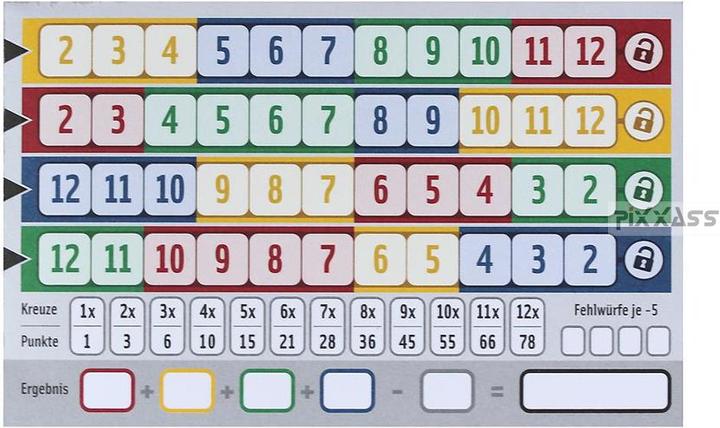 Image du produit Game Factory Qwixx 2 blocs supplémentaires (Allemand, Français, Italien)
