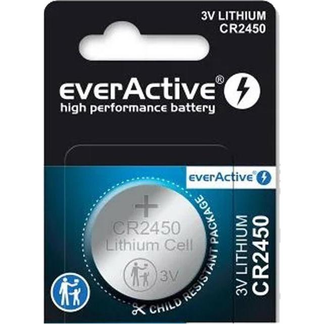 Everactive CR2450 3V Lithiumbatterie, 1 Stück (1 pz., CR2450), Batterie + pile