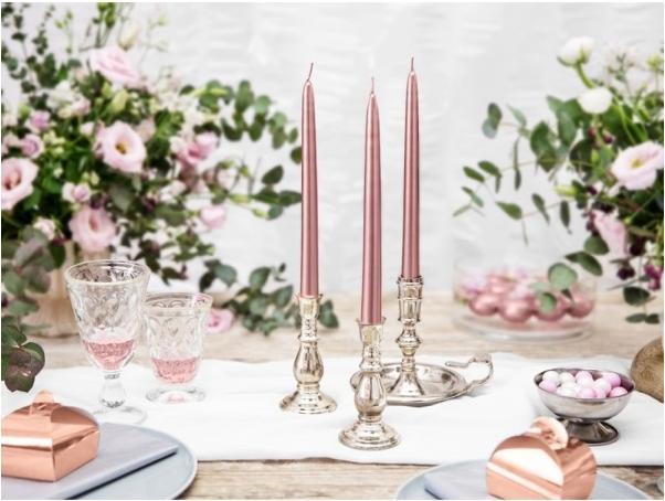 Produktbild Partydeco Kerze für Kerzenständer Roségold 24cm (10Stk) (10 Stk.)