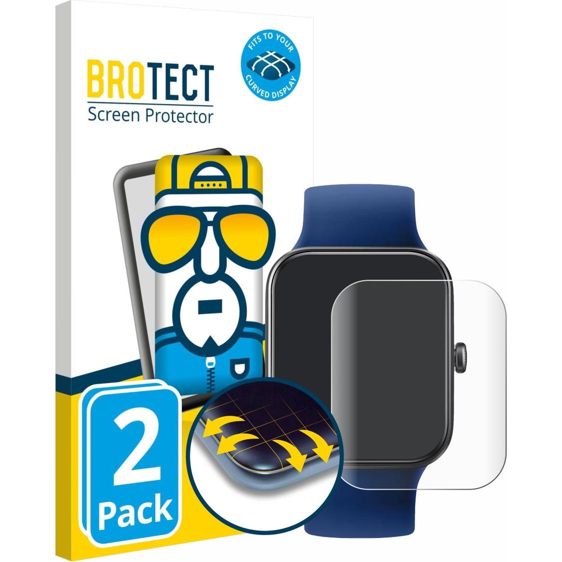 BROTECT Full-Screen Pellicola, Pellicola protettiva per smartwatch, Trasparente