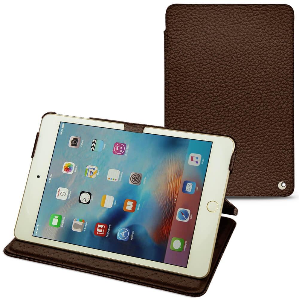 Noreve Lederschutzhülle horizontal (IPad Mini 4), Tablet Hülle, Braun
