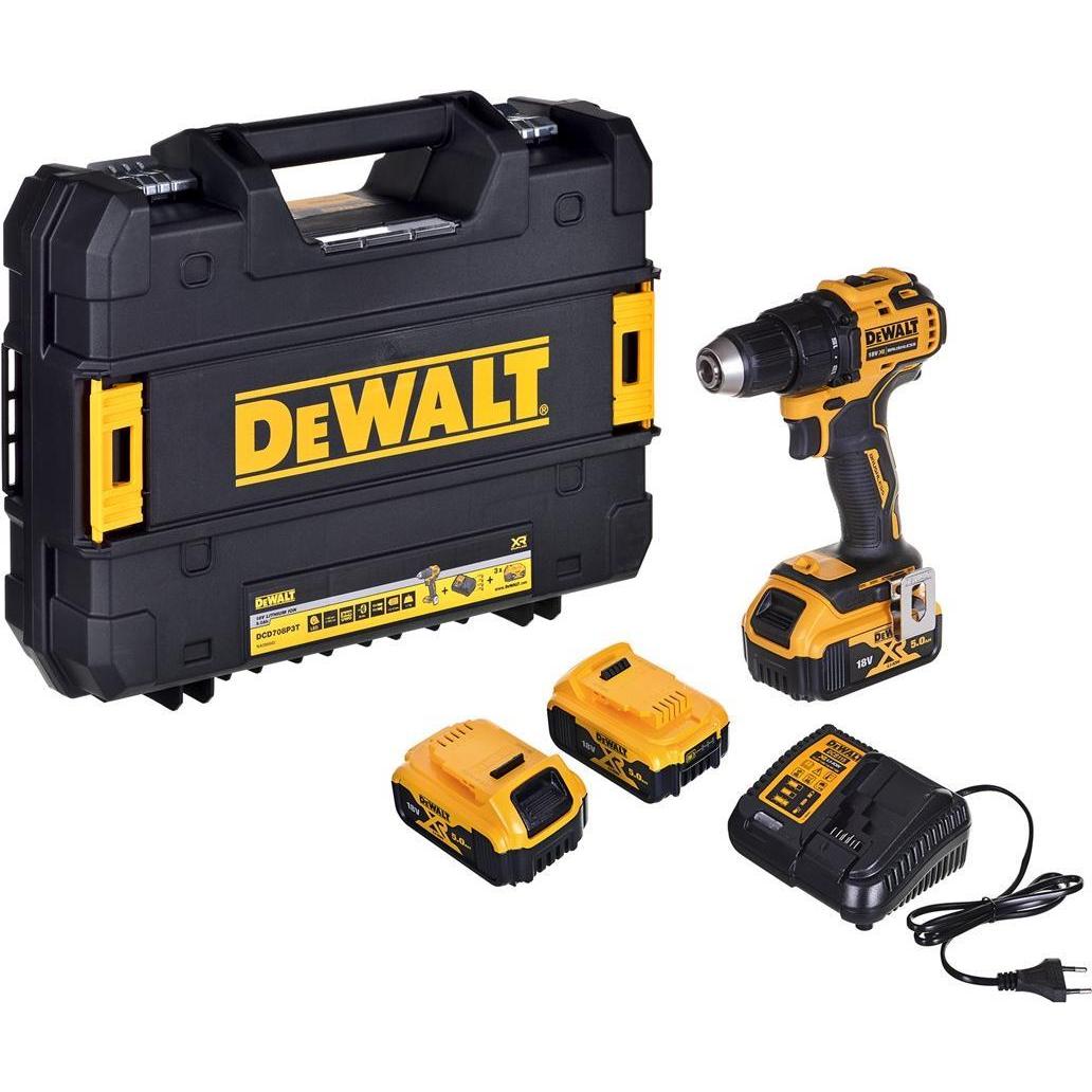 DeWalt, Bohrmaschine + Akkuschrauber, DCD708P3T-QW (Akkubetrieb)