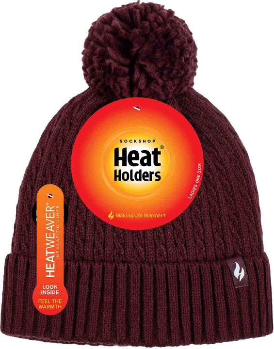 Image du produit Heat Holders Thermo Mütze mit Zopfmuster Stricken | Winter Bommelmütze