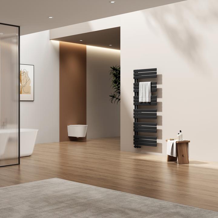 Actual product image Emke Bathroom Radiator Towel Rail Adjustable Temperature Control 160x60cm Black 958W (958 W)