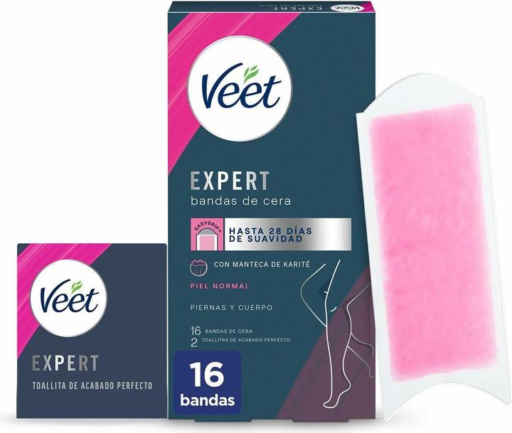 Produktbild Veet Expert Cold Wax Strips for Hair Removal from Legs and Body with Shea Butter 16 Strips (16x)