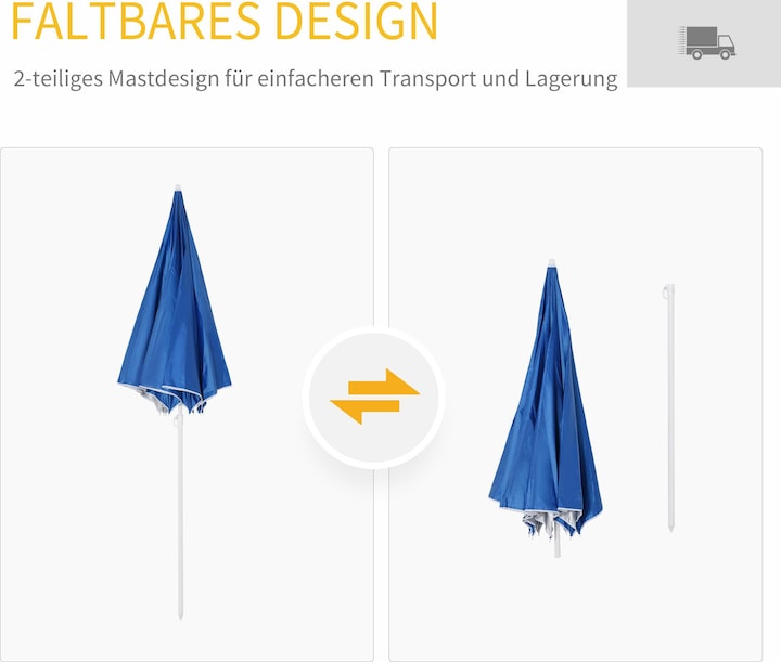 Produktbild Outsunny Sonnenschirm mit Seitenwänden (2.20 m)