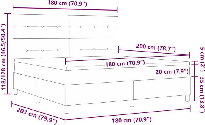 Produktbild vidaXL Boxspringbett (180 x 200 cm)