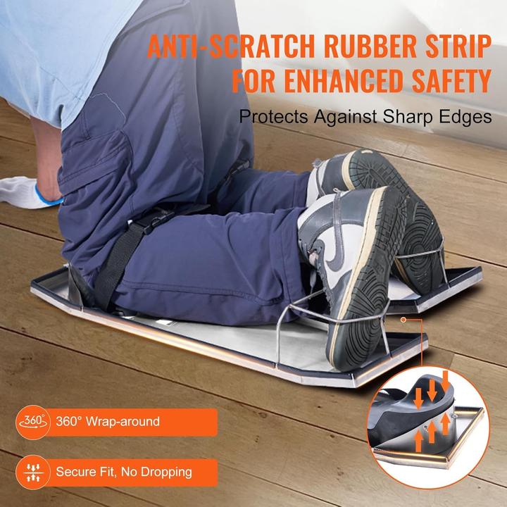 Actual product image Vevor Concrete Knee Boards 30 x 8 Inches Stainless Steel Concrete Gliders