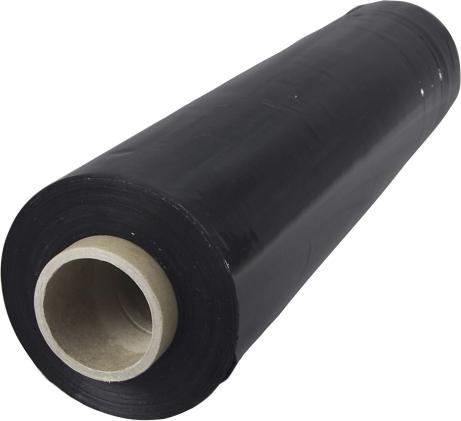 Image du produit Øvrige Film étirable adhésif soufflé, noir 20my 450mmx300m - (300 mètres par rouleau x 6 rouleaux)