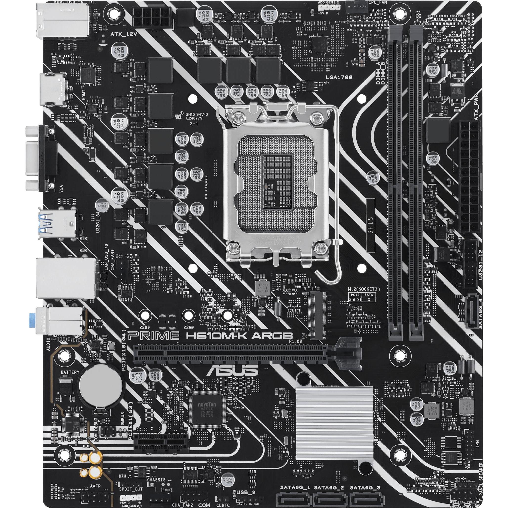ASUS Prime H610M-K ARGB (LGA 1700, Intel H610, mATX), Mainboard