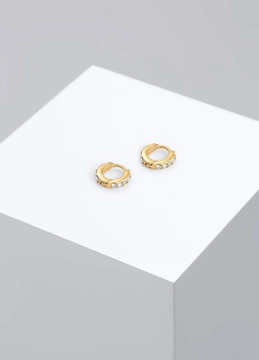 Immagine prodotto Elli Creolen Minimal mit Kristallen (Argento)