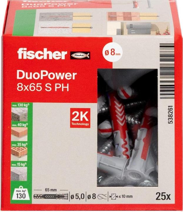 Produktbild Fischer DuoPower 8x65 S PH (25 Stk.)