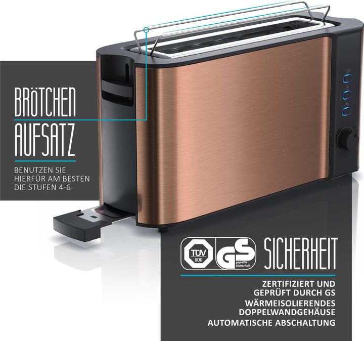 Actual product image Arendo Long slot toaster FRUKOST Copper