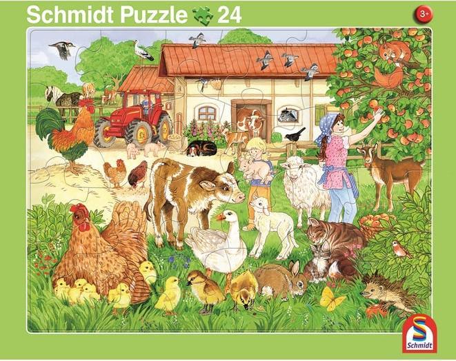 Productafbeelding Schmidt Spiele Schmidt 2 frame puzzel 16/24T dierentuin/boerderij (24 onderdelen)