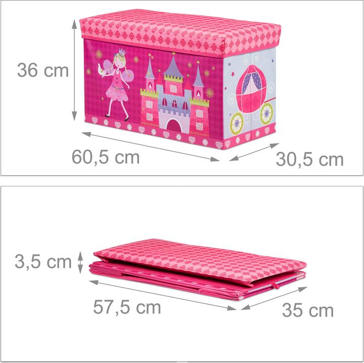 Image du produit Relaxdays Tabouret coffre jouet pouf enfant