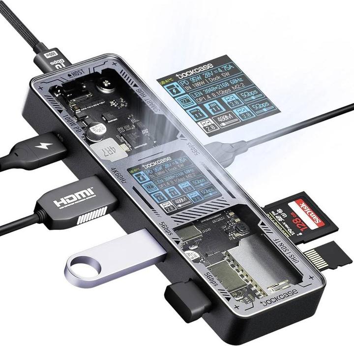 Immagine prodotto Dockcase Docking station USB-C® DPR71S-EB Adatto per Marchio: Universal integrie (USB-C, 7 porte)