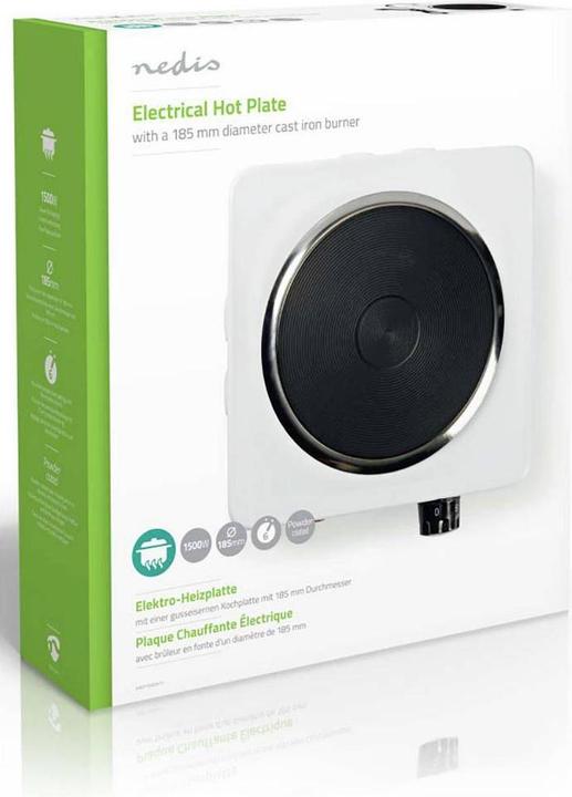 Actual product image Nedis Electric hotplate | Kpchzone: 1 | 1500 W | Overheating protection | White